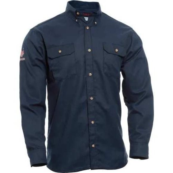 Drifire Other - Drifire Mens Work Shirt Navy Blue FR Flame Resistant TECGEN SELECT CAT 2 Size SM